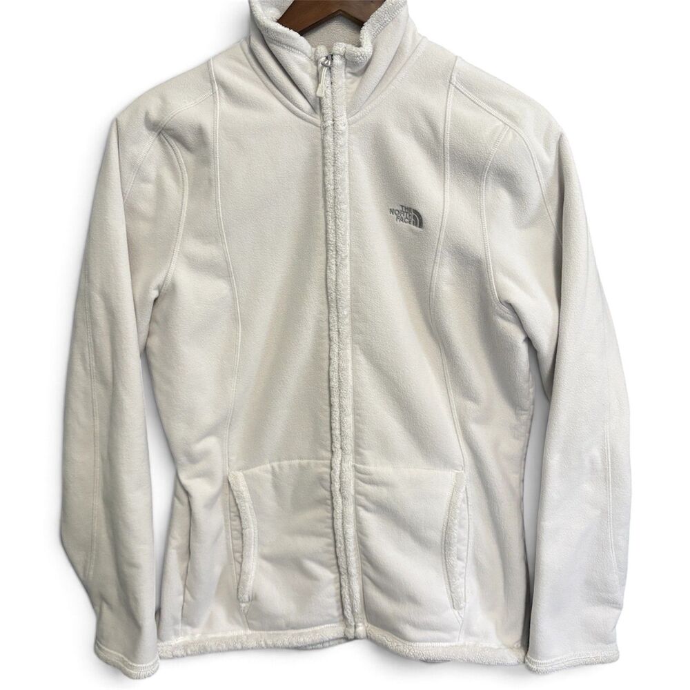 The North Face Poly/Fleece Jacket XL Cream Full Zip Cinch Hem Gorpcore Granola